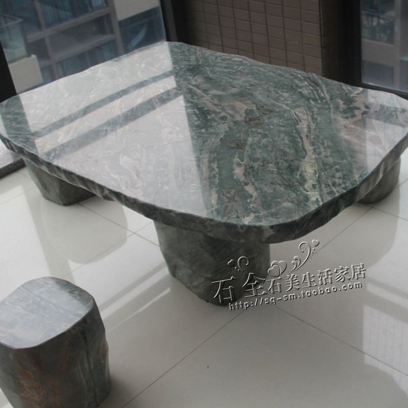 自然石桌石凳室内庭院园林户外花园圆桌华安玉九龙壁石雕雕花