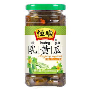 恒顺乳黄瓜375g*3瓶腌制酱菜下饭小泡菜脆甜小黄瓜爽口小咸菜尝鲜