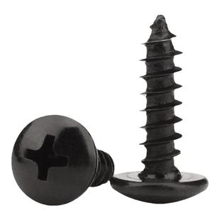 国标黑色304不锈钢十字大扁头自攻螺丝钉蘑菇头镀黑锌M3M4M5MM6mm