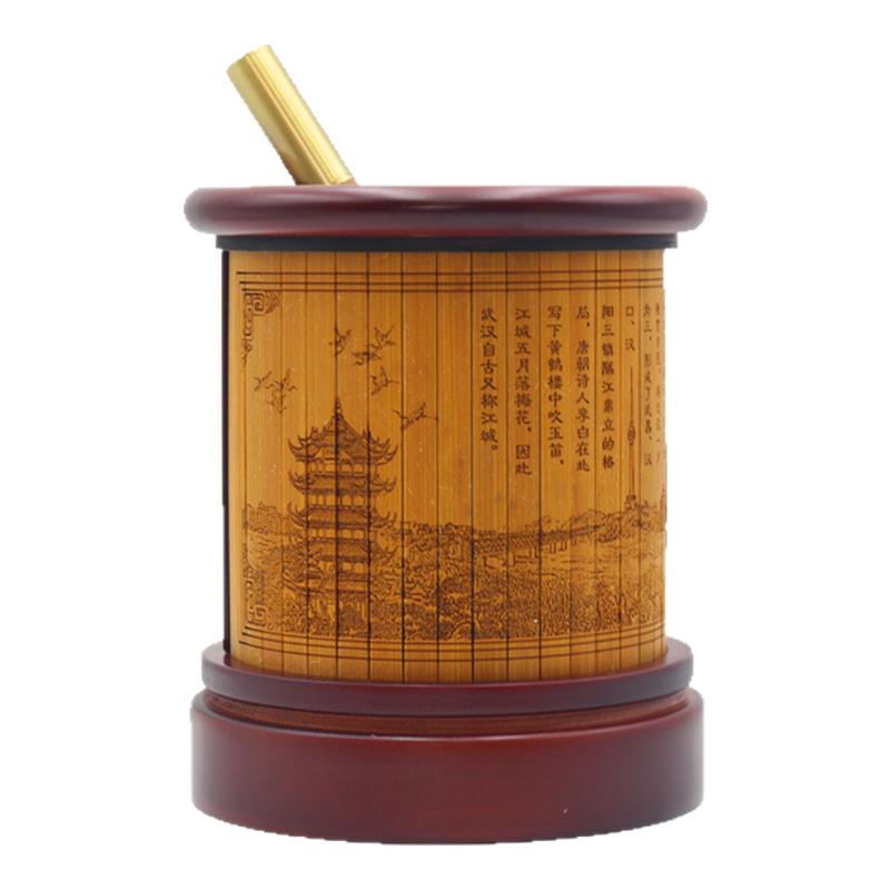 黄鹤楼旋转笔筒湖北竹简
