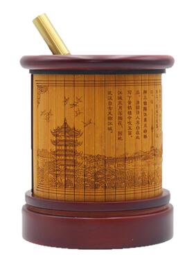 黄鹤楼旋转笔筒湖北竹简