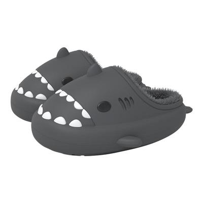 防水鲨鱼棉拖鞋男士冬季2025新款