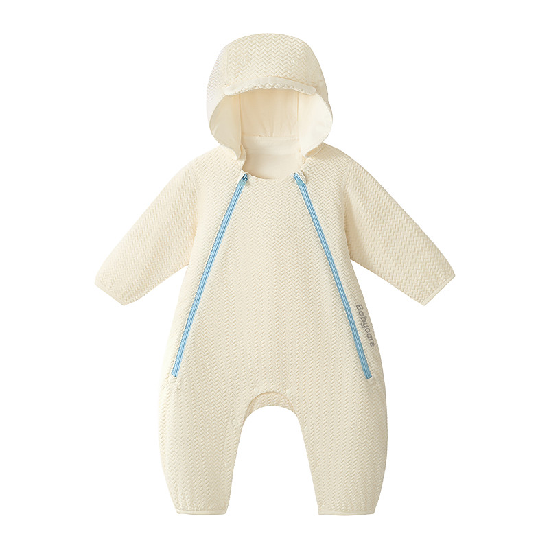 【轻暖】babycare宝宝抓绒连帽开档连体衣小月龄中层绒爬服男女宝