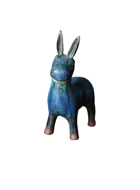 摆件纯手工炭烧驴装饰品钧瓷
