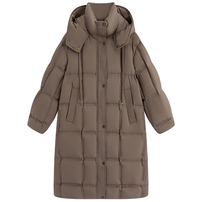 连帽羽绒服女冬新款白鸭绒外套