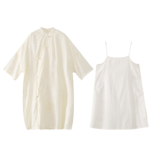 女童连衣裙2025夏装新款女大童初中生中国风裙子儿童新中式上衣潮