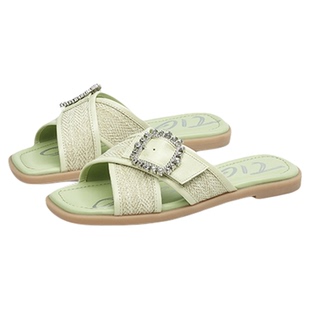 蹀愫休闲度假风方扣沙滩度假拖鞋可外穿一字拖TA65313-53