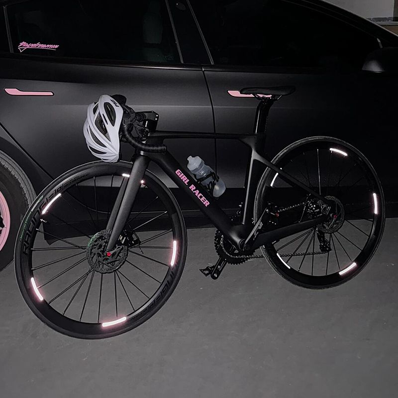 适用捷安特自行车轮毂夜光反光贴山地车夜骑轮胎轮圈装饰反光条