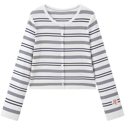 商场同款太平鸟艾尔米塔什博物馆联名通勤条纹针织开衫A1EDG2124