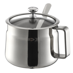 304不锈钢辣椒油罐大容量家用商用炸辣椒罐带把手加厚厨房调料罐