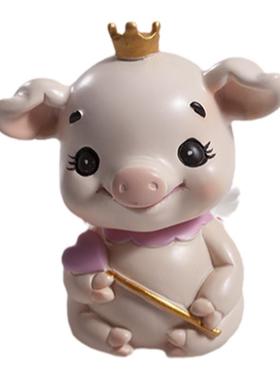 汽车摇头摆件魔法棒猪小妞红星天使翅膀宝宝猪公仔创意桌面装饰品