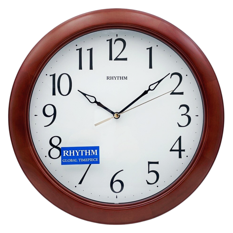 RHYTHM日本丽声实木跳秒挂钟