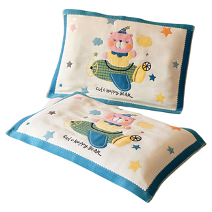 纯棉儿童枕巾全棉卡通纱布枕头巾一对装枕头垫巾单只装防滑不脱落