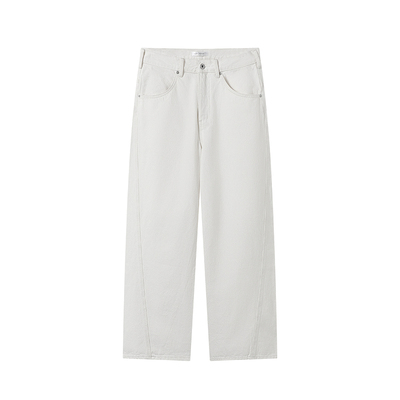 WHIMNOTION 26SS 立体剪裁白牛美国CONE康龙扭缝牛仔裤日产EX拉链