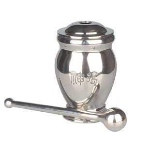 神捣精铸实心无夹层304不锈钢捣药罐研钵臼中药矿物实验室捣碎罐