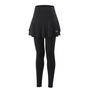 莱马 专业运动裤裙女秋冬高弹力遮臀户外可装手机透气压缩长裤