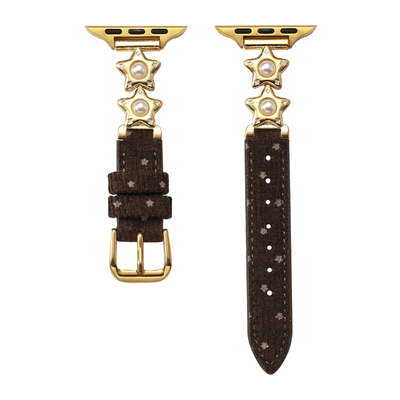 适用苹果手表星星秋冬灯芯绒表带