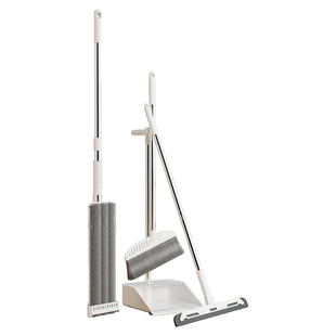 扫把拖把三件套扫帚簸箕组合套装家用免手洗平板拖把刮水扫把神器