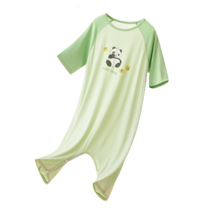 红豆儿童优可丝连体衣春夏新男童女童家居服睡衣中大童抑菌空调服