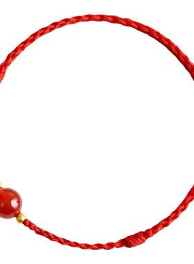 玛瑙手绳红绳手链女相思豆转运珠