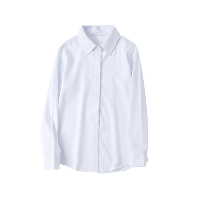 长袖白衬衫胖mm宽松职业宽松大码