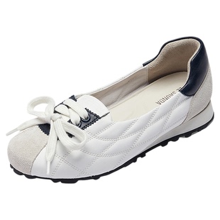 莱尔斯丹春夏新款时尚休闲运动复古平底一脚套德训女单鞋6M22402