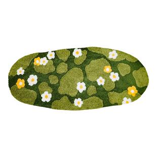 苔藓森林地毯客厅多巴胺儿童卧室床边毯ins门口浴室圆形地垫家用