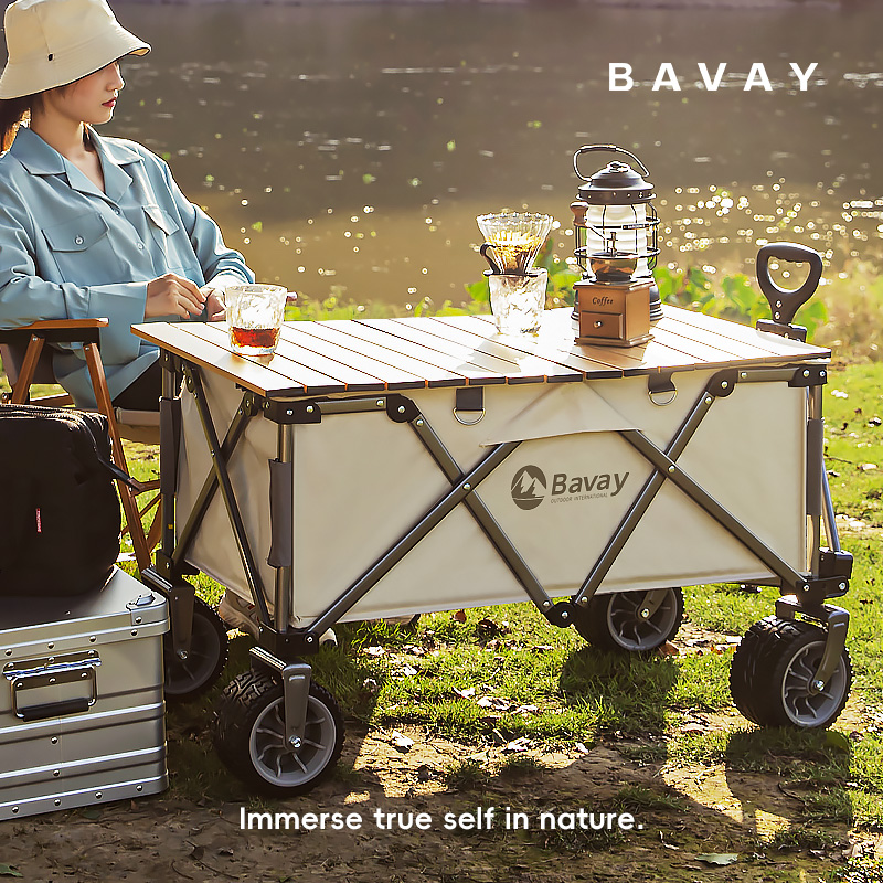 bavay北欢露营车F01户外折叠手推车儿童可躺野餐野营地车快递旅行