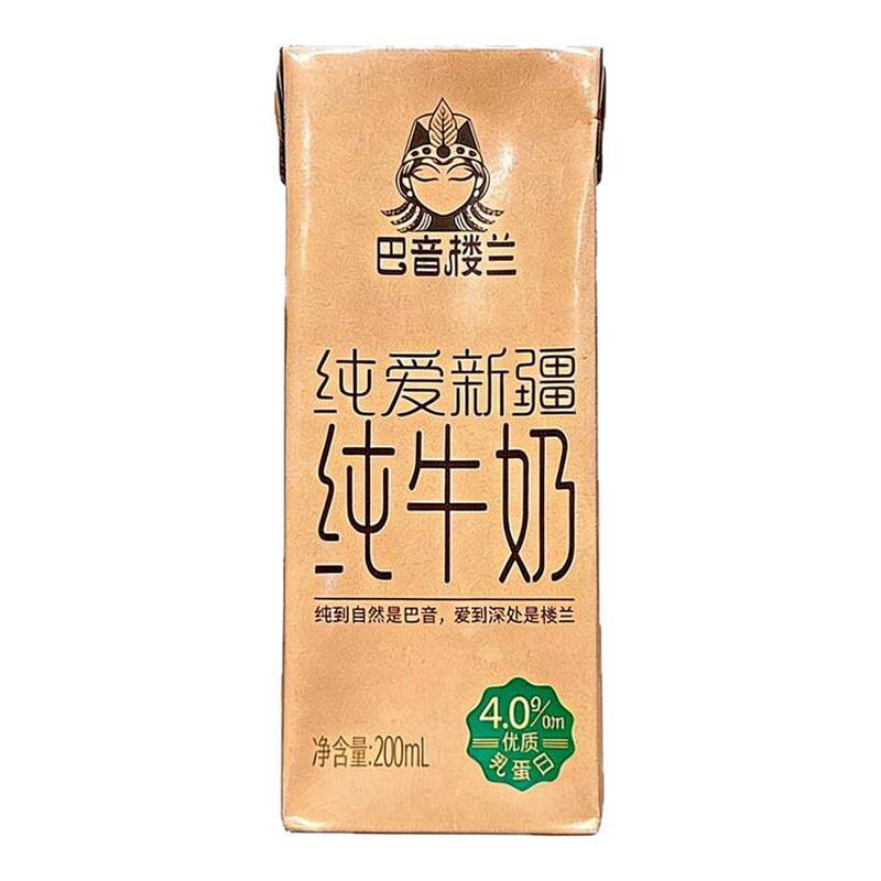 巴音楼兰纯爱新疆纯牛奶4.0g纯牛奶
