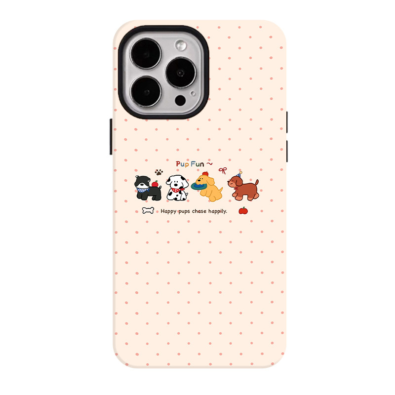 四只小狗适用苹果18promax手机壳iphone17pro菲林磁吸支架华为P90小米15亲肤手感vivo防摔保护壳oppo荣耀