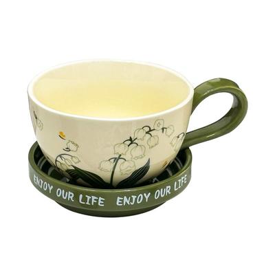 铃兰花大容量马克杯喝水杯子女