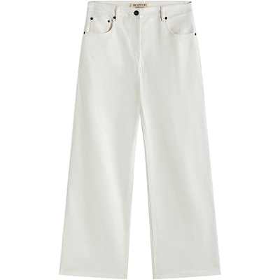 EXCEPTION例外女装2026春季新品中式裁片盘绳绣花低腰直筒牛仔裤