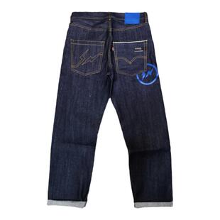 Fenom藤原浩风格蓝闪电赤耳丹宁原牛直筒宽松14oz重磅厚料原浆牛