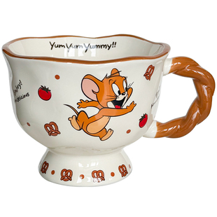 正版猫和老鼠杯子马克杯陶瓷儿童水杯家用女情侣杯可爱早餐牛奶杯