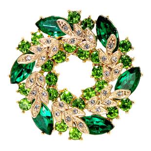 复古时尚轻奢紫荆花胸针气质优雅水晶别针高级感西装外套春夏配饰