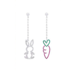 周冬雨同款耳环女日韩可爱小兔子胡萝卜不对称耳坠赵丽颖甜美耳饰