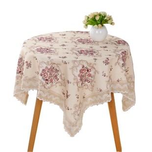 桌布正方形小圆桌方桌棉麻清新田园客厅卧室茶几家用盖巾布艺台布