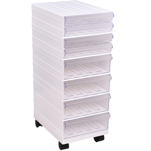 征东 桌面抽屉文件柜 移动塑料盒办公档案架收纳柜桌下资料矮柜