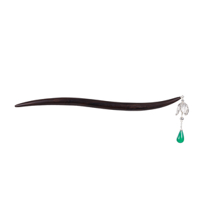 原创设计东方美学文艺发簪子S925纯银高级感国古风黑檀木清冷头饰