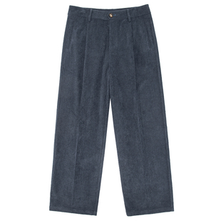 UrbanStandard日系复古灯芯绒西裤男秋季宽松直筒收褶休闲长裤子