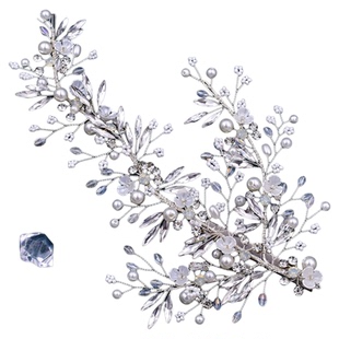 优拉潘 发箍舞台新娘发饰珍珠韩版发夹侧边金色头饰镶钻婚礼HP280