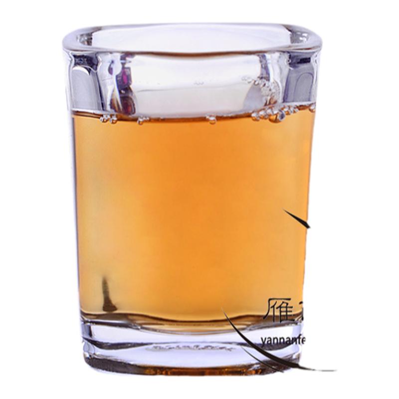 玻璃杯子家用小四方杯KTV酒吧一口杯啤酒杯鸡尾酒杯加厚餐厅55ml