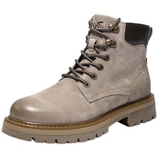 森达男鞋马丁靴2025冬季新款户外高帮休闲工装鞋大黄靴子QJ049DD5