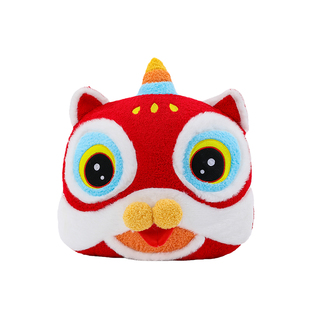 2026春节抱枕马年吉祥物醒狮沙发客厅装饰摆件床上小靠垫新年抱枕