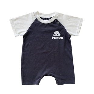 婴儿夏季连体衣短袖纯棉薄款套装小月龄外出服幼儿男宝宝夏装衣服