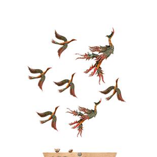 泰国东南亚凤凰木雕墙饰客厅墙面装饰挂件泰式壁挂电视背景墙挂饰