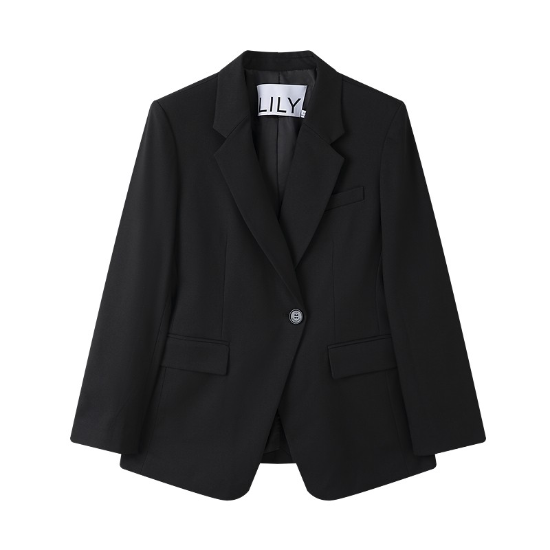 LILY2026新款气质收腰显瘦黑色通勤西服套装高级感西装外套女