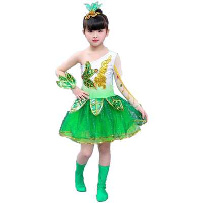 春晓绿色树小草装幼儿纱裙演出服