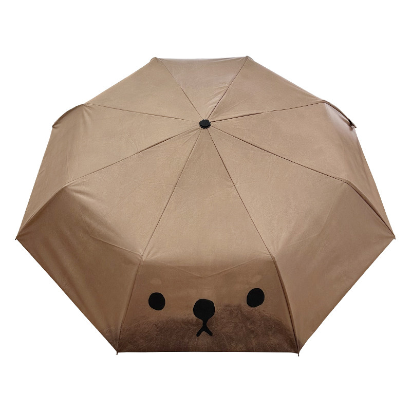 可爱治愈晴雨伞黑胶折叠防晒