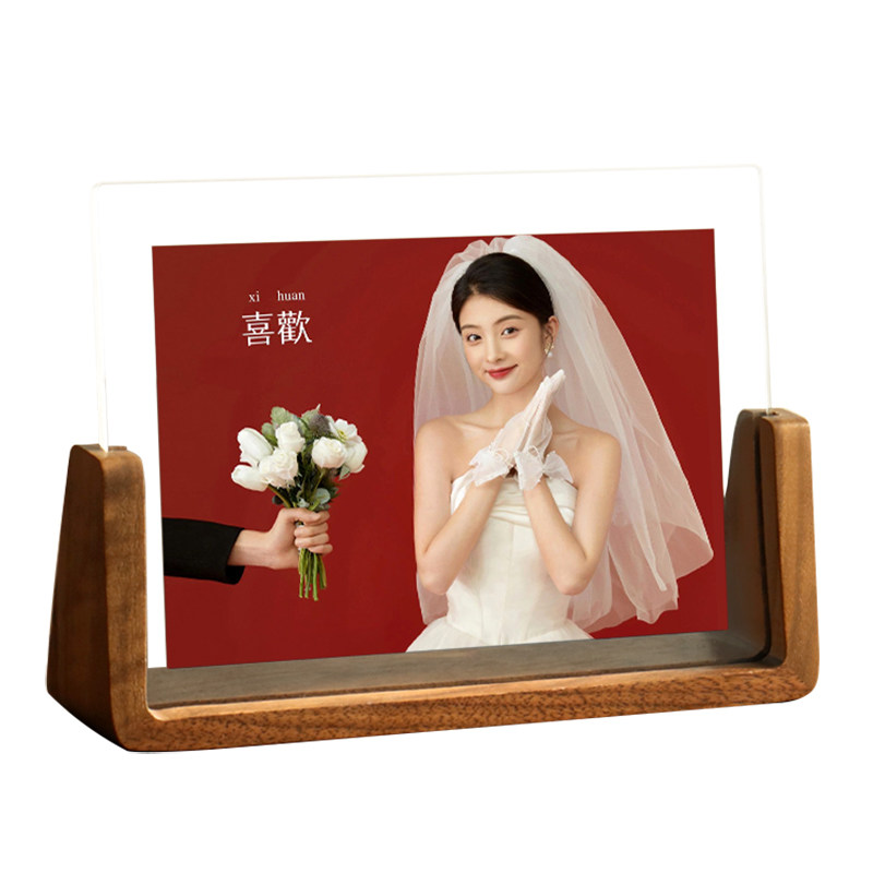 实木相框摆台高级感6寸情侣结婚证做纪念婚纱照定制打印制作摆件
